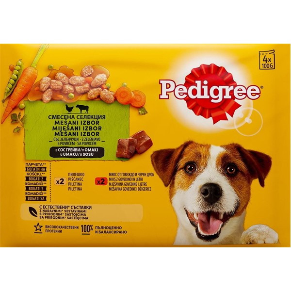 PEDIGREE VALUE PACK ADULT JAGNJETINA I PILETINA (4X100gr), 400gr